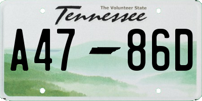 TN license plate A4786D