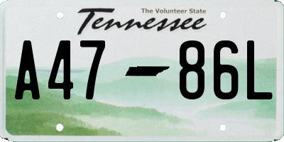 TN license plate A4786L