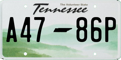 TN license plate A4786P