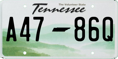 TN license plate A4786Q