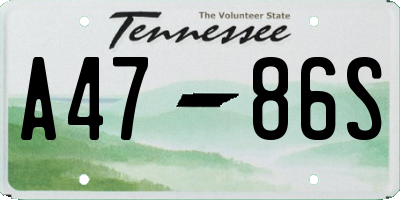 TN license plate A4786S