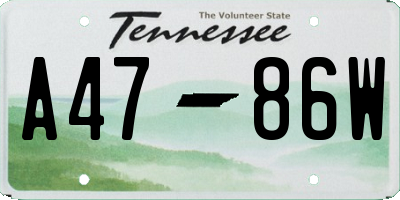 TN license plate A4786W