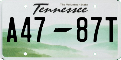 TN license plate A4787T