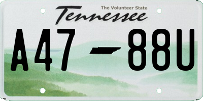 TN license plate A4788U