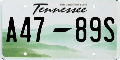 TN license plate A4789S
