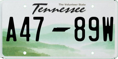 TN license plate A4789W