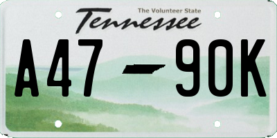 TN license plate A4790K