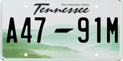 TN license plate A4791M