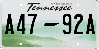 TN license plate A4792A