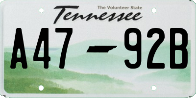TN license plate A4792B