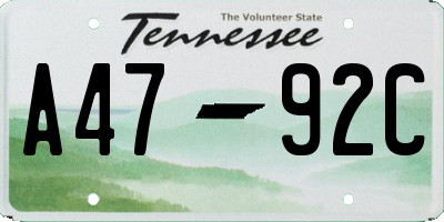 TN license plate A4792C