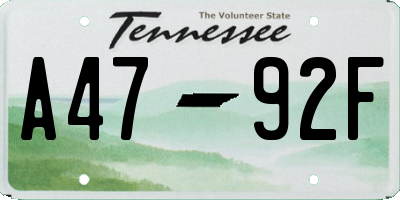 TN license plate A4792F