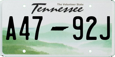 TN license plate A4792J