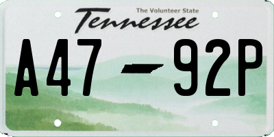 TN license plate A4792P
