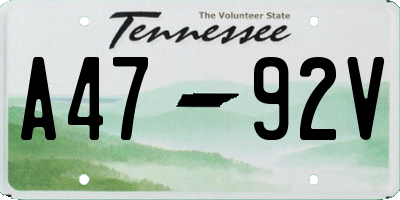 TN license plate A4792V