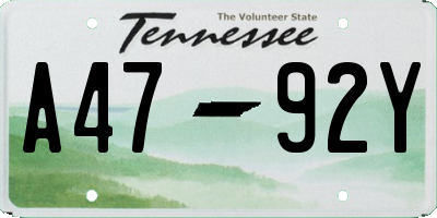 TN license plate A4792Y