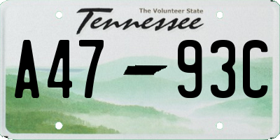TN license plate A4793C