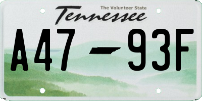 TN license plate A4793F