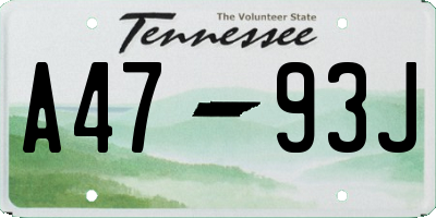 TN license plate A4793J