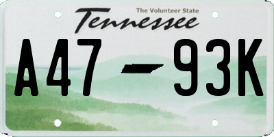 TN license plate A4793K