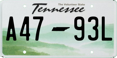 TN license plate A4793L