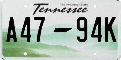 TN license plate A4794K