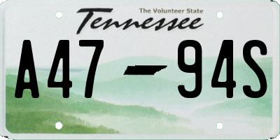 TN license plate A4794S