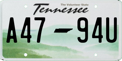 TN license plate A4794U