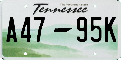 TN license plate A4795K