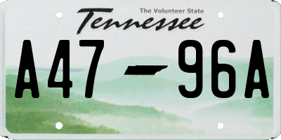 TN license plate A4796A