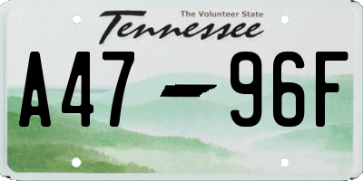 TN license plate A4796F