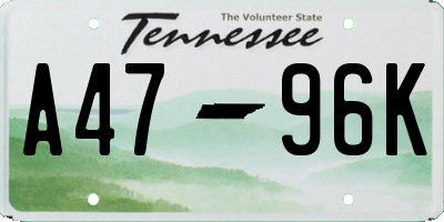 TN license plate A4796K