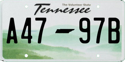 TN license plate A4797B