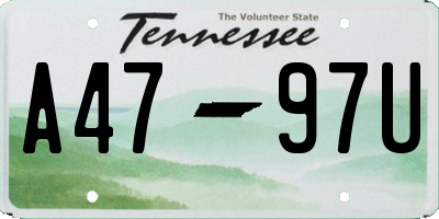 TN license plate A4797U