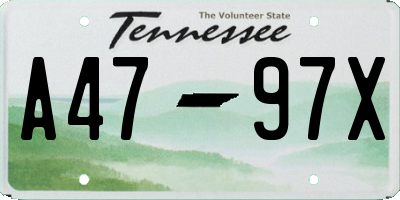 TN license plate A4797X