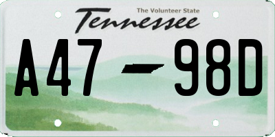 TN license plate A4798D