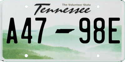 TN license plate A4798E