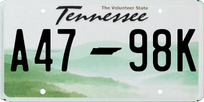 TN license plate A4798K