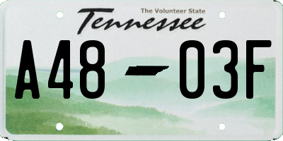 TN license plate A4803F