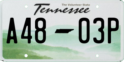 TN license plate A4803P