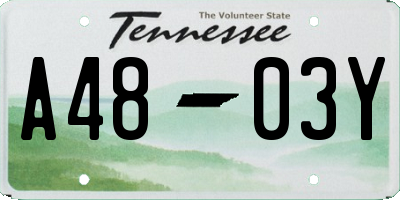 TN license plate A4803Y