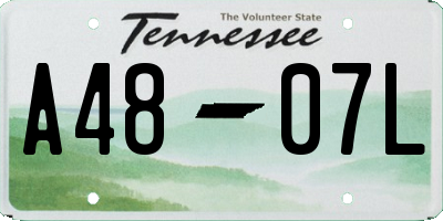 TN license plate A4807L
