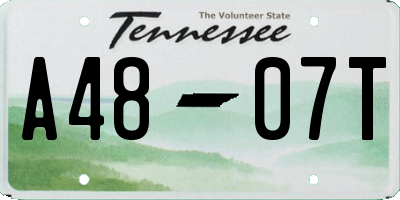 TN license plate A4807T