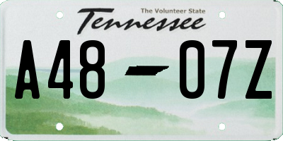 TN license plate A4807Z