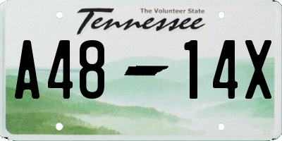 TN license plate A4814X