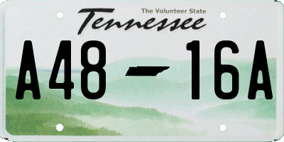 TN license plate A4816A