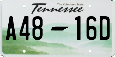 TN license plate A4816D