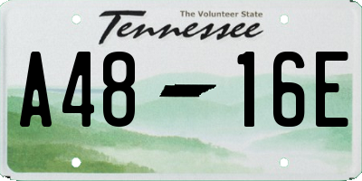 TN license plate A4816E