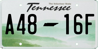 TN license plate A4816F