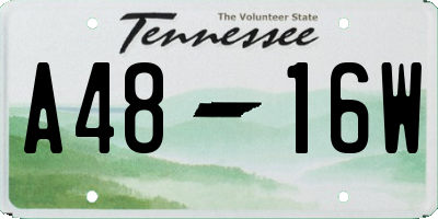 TN license plate A4816W
